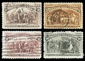 Scott 231, 234, 237 2c-10c Columbian Issues Used Fine+ Cat $17.10