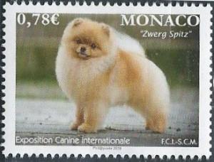 Monaco 2915 (mnh) €.78 International Dog Exposition: Pomeranian (2018)