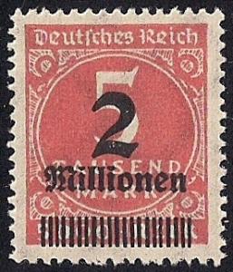 Germany #272  2mil M Numerial, Rose Red, Mint OG NH XF