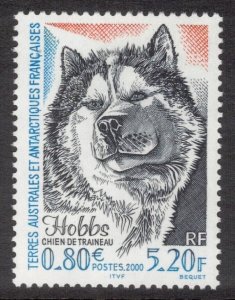 FRENCH ANTARCTIC 2000 Sled Dog; Scott 264, Yvert 265; MNH