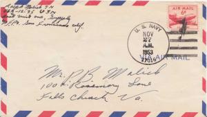 United States Fleet Post Office 6c DC-4 Skymaster 1953 U.S. Navy, 17016 Coron...