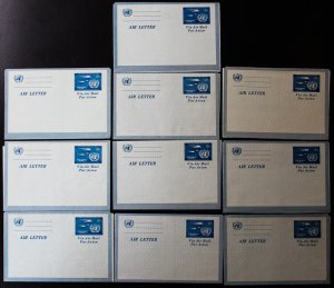 UN Stamps # UC1 Lot Of 10 Air Letters in Perfect Condition