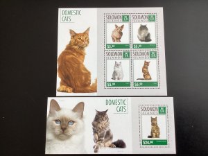 Solomon Islands #1727, 1747 Mint 2014 Domestic Cats