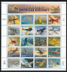 UNITED STATES USA - 1996 CLASSIC AMERICAN AIRCRAFT / AVIATION - SHEETLET MNH