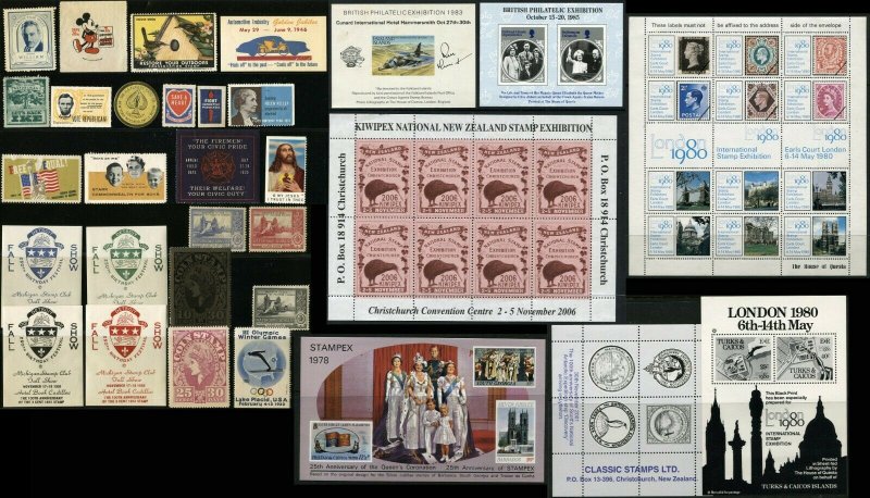 Stamp Exhibit Show Worldwide Philatelic Label Cinderella Postage Collection