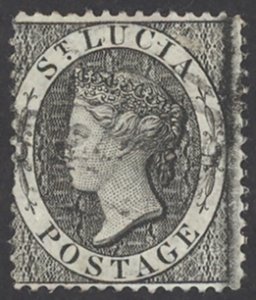 St. Lucia Sc# 11 Used 1864 (1p) Queen Victoria