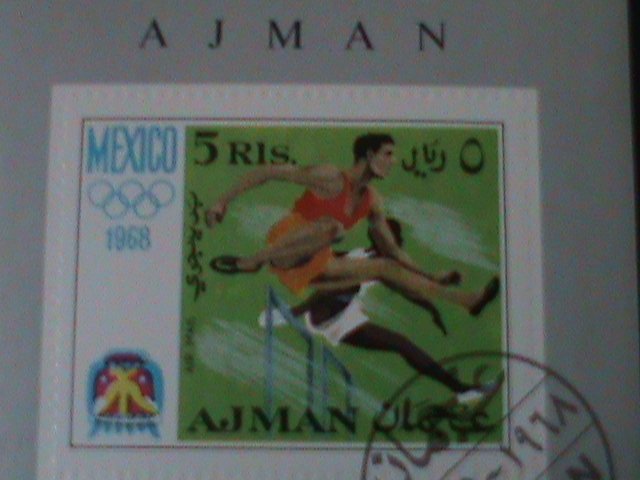 ​AJMAN-1968- OLYMPIC GAMES-MEXICO'68-IMPERF-CTO-S/S--FANCY CANCEL-VERY FINE