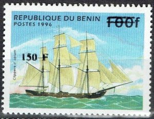 BENIN 2000 1281 150F €100 OPIUM CLIPPERS SAILBOAT SHIP OVERPRINT OVERLOAD MNH-