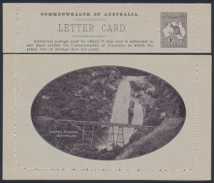 AUSTRALIA Lettercard 1913 Kangaroo 1d, view Cairns Railway. ACSC L14(28A).