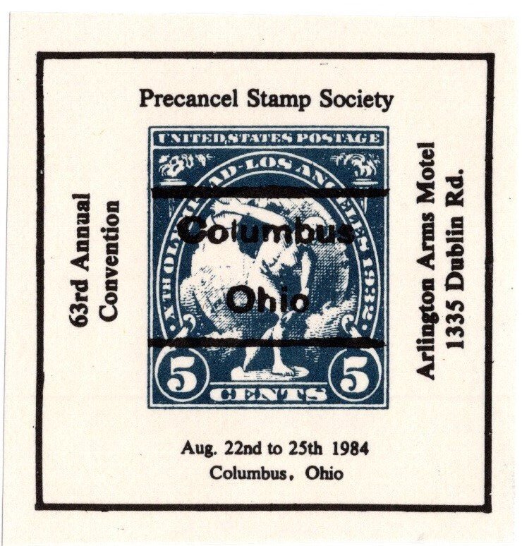 1984 US Poster Stamp 63rd Annual Convention Precancel Stamp Society MNH