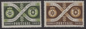 PORTUGAL SG1098/9 1953 50th ANNIV OF PORTUGUESE AUTOMOBILE CLUB MNH