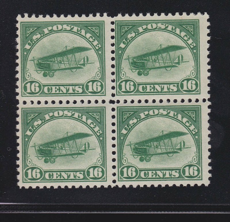 US C2 16c Airmail Mint Block of 4 F-VF OG NH SCV $480 (001)