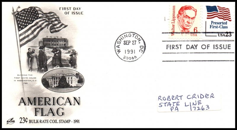 US 2605 Flag Artcraft Label FDC