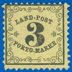 Landpost, Postage Due Stamp, Fresh, Catalog No. 2x, old German States-Baden
