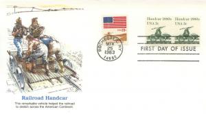 1983 RR Hand Car (Scott 1898) Fleetwood FDC 