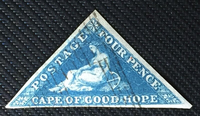 CAPE OF GOOD HOPE 4d IMPERF TRIANGLE FINE USED FULL MARGINS C4243