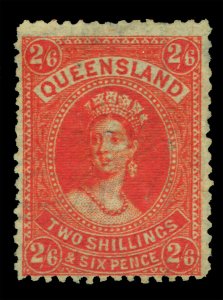 QUEENSLAND 1882  Queen Victoria   2sh6p vermilion  Scott # 75 mint  MH