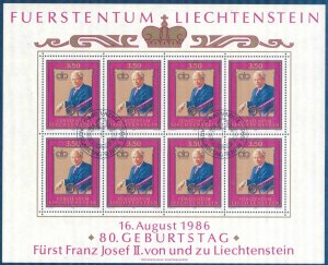 Liechtenstein 1986 Prince Franz Josef II  Mi. 903 Sheet Used