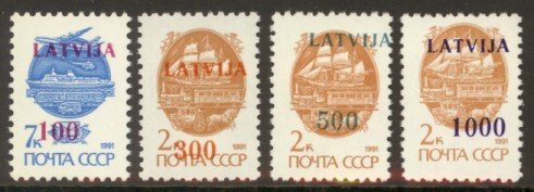 Latvia Sc# 308-11 MNH Overprints