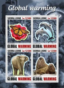 Sierra Leone - 2020 Global Warming & Animals - 4 Stamp Sheet - SRL200428a