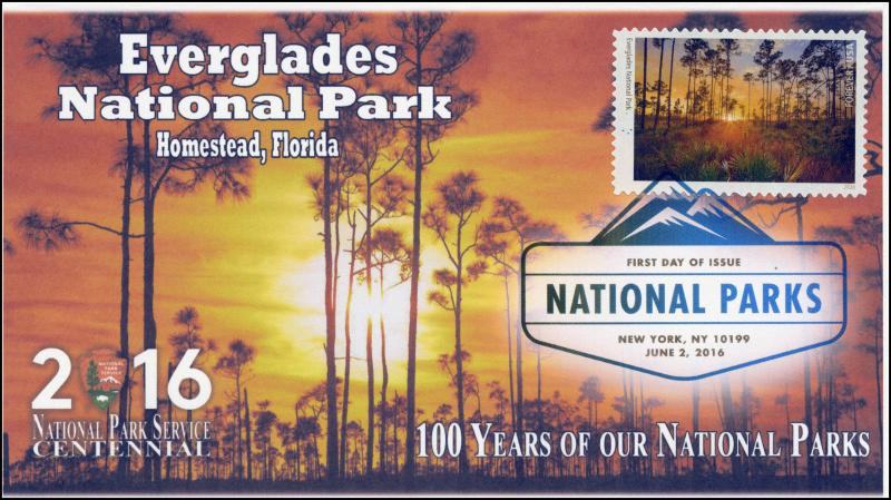 2016, National Parks, Centennial, Everglades, Digital Color Postmark, 16-153