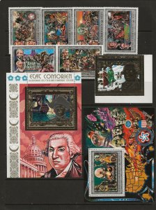 COMORO ISL Sc 165-73 NH SET+2S/S of 1976 - AMERICAN REVOLUTION