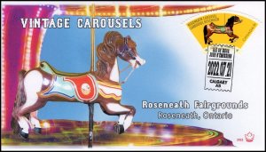 CA22-033, 2022, Vintage Carousels, First Day of Issue, Pictorial Postmark, Rosen