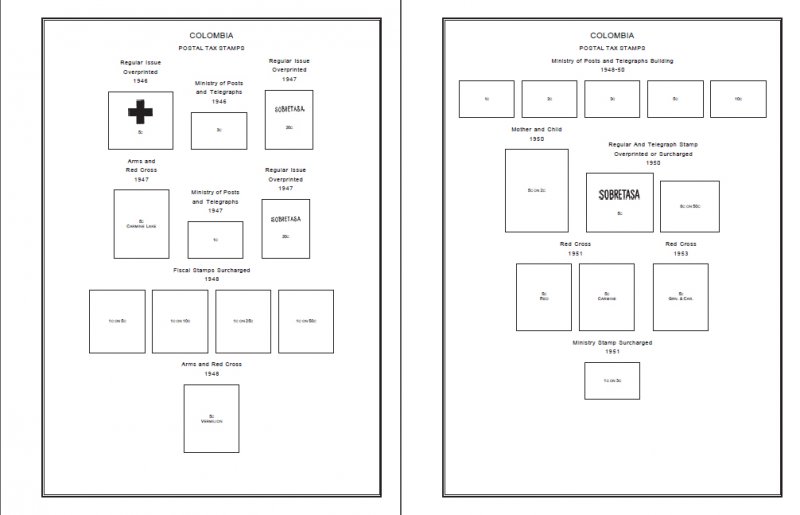 COLOMBIA STAMP ALBUM PAGES 1859-2011 (353 PDF digital pages)