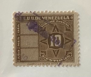 Venezuela 1947 revenue stamps  # o127, used - 10c, Numeral