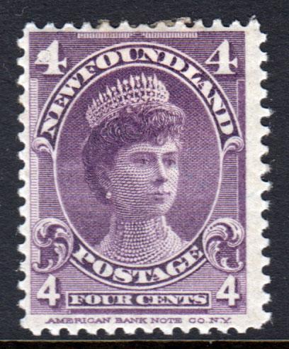 Newfoundland QV 1897 4c Violet SG89 Mint Hinged