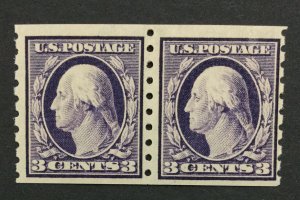 MOMEN: US #394 PAIR MINT OG NH POST OFFICE FRESH #29485