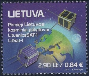 Lithuania 2014 MNH Sc 1033 2.90 l Lituanica SAT-1, LitSat-1 satellites