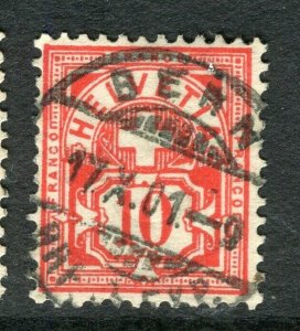 SWITZERLAND; 1894 Zum type 'B' Numeral & Cross issue fine used 10c. value