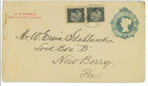 98541 - CANADA - POSTAL HISTORY -  STATIONERY COVER from BERLIN Ontario 1896