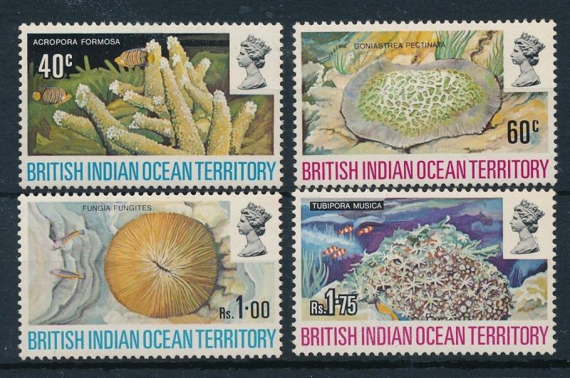 [23457] British Indian Ocean Territory BIOT 1972 Marine Life Corals MNH