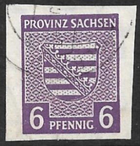 GERMANY SOVIET OCCUPATION ZONE 1945-46 6pf SAXONY PROVINCE Imperf Sc 13N4a VFU