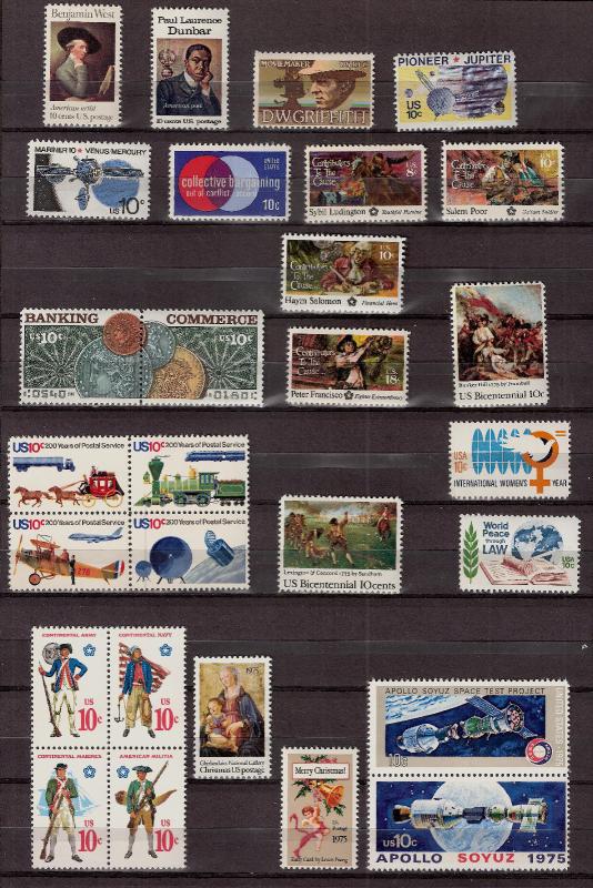 US 1975  Commemorative Year Sc# 1553 -Sc# 1580 Mint NH 28 Stamps