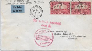 1931 Toronto, Canada to Esslingen, Germany, via S.S. Europa 2x 3c ... (56825)