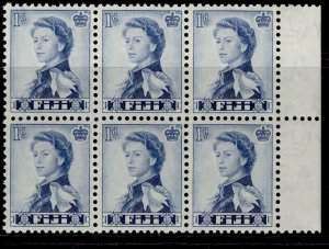 FIJI QEII SG299, 1d ultramarine, NH MINT. Cat £21. BLOCK X 6