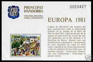 Vatican Cinderella, Andorra Europa S/Sheet MNH, creased