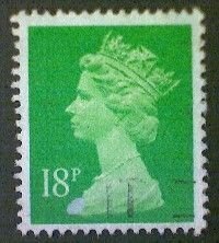 Great Britain, Scott #MH104, used(o), 1991, Machin: Queen Elizabeth II, 18p