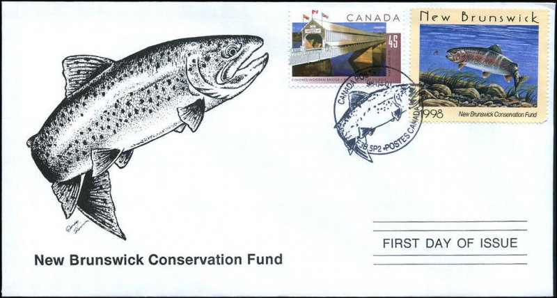 1998 New Brunswick Wildlife Rainbow Trout by R Jenkins