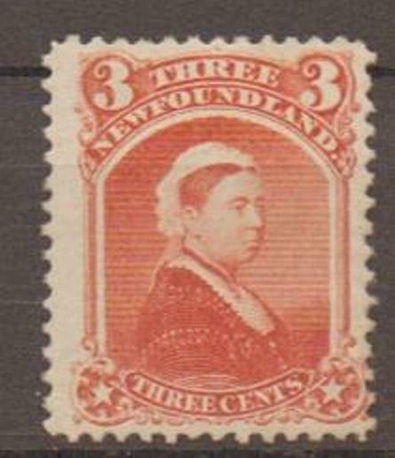 NEWFOUNDLAND SG36 1870 3c VERMILION MTD MINT