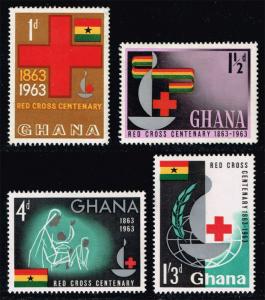 Ghana #139-142 Red Cross Centennial Set of 4; Unused (4.20)