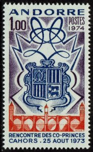 Andorra French #234 MNH - Coat of Arms (1974)