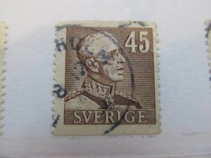 1940 Sweden Suede Sweden 45o Perf 12 1⁄2 Fine Green Used Stamp A13P13F168-