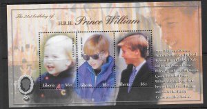 LIBERIA 2003 21st BIRTHDAY OF PRINCE WILLIAM (1) MNH