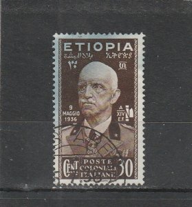 Ethiopia  Scott#  N4  Used  (1936 Emperor Victor Emmanuel)