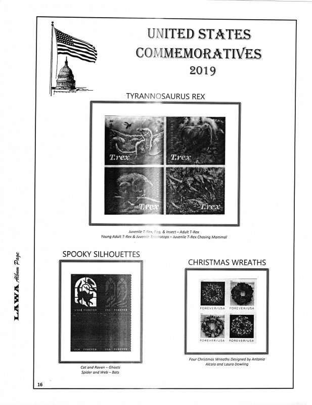 2019 US COMMEMORATIVE  ISSUES SUPPLEMENT – LAWA Album Pages