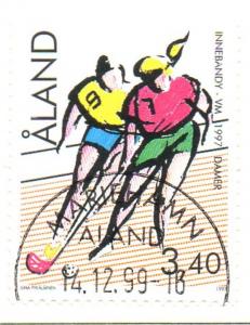 Aland Sc  134 1997 Floorball Championships stamp used